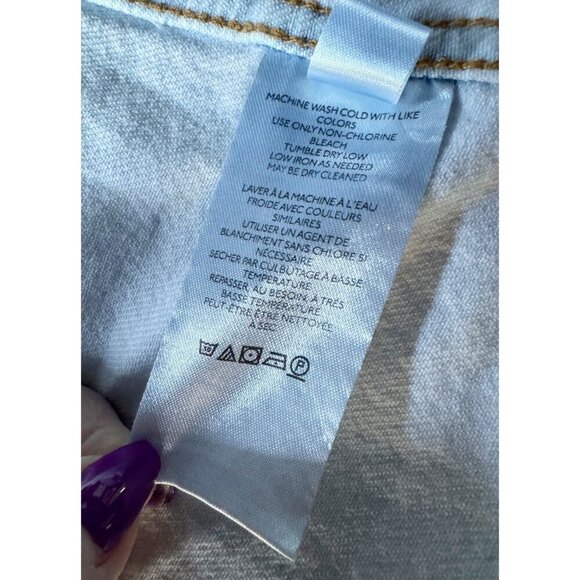 We The Free People Women's Sz XS Destroyed Long & Lean Trucker Jacket Acid Wash - Picture 7 of 14